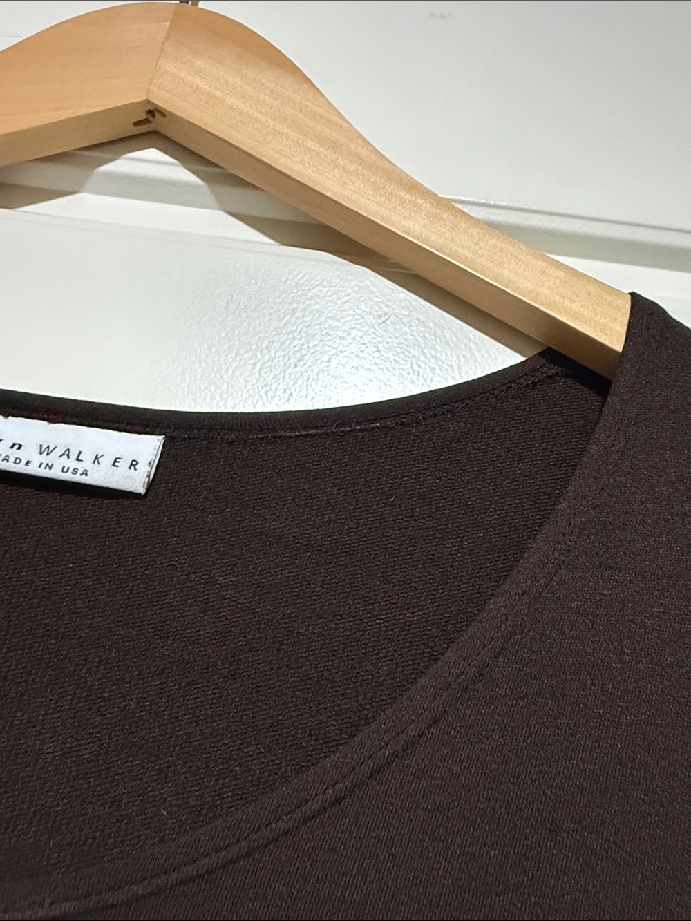bryn Walker Long Sleeve Asymmetric Chocolate Brown Dress - Picture 6 of 9